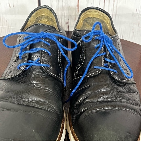 BROOKS Men\'s Black Leather Sneakers Dressy Shoes Blue Laces 9.5 main image 8